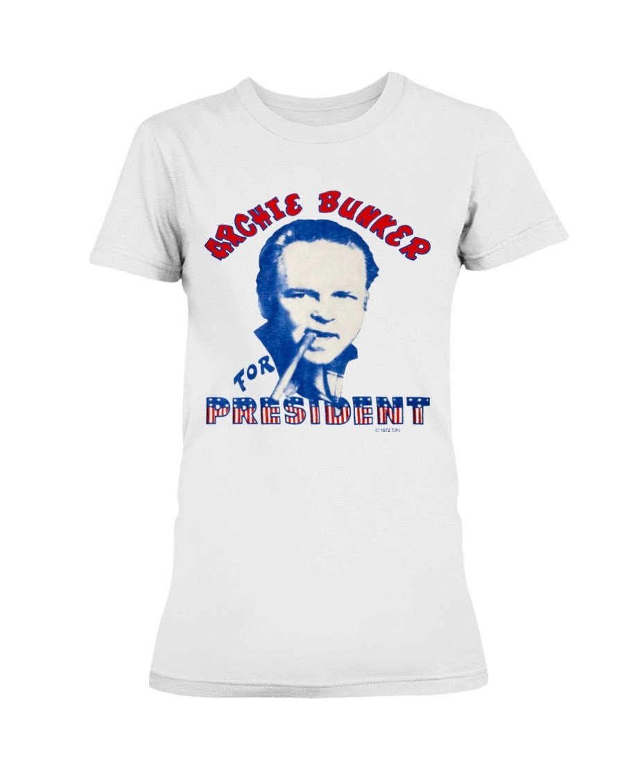 Vintage Archie Bunker For President 1972 Ladies T Shirt 072821