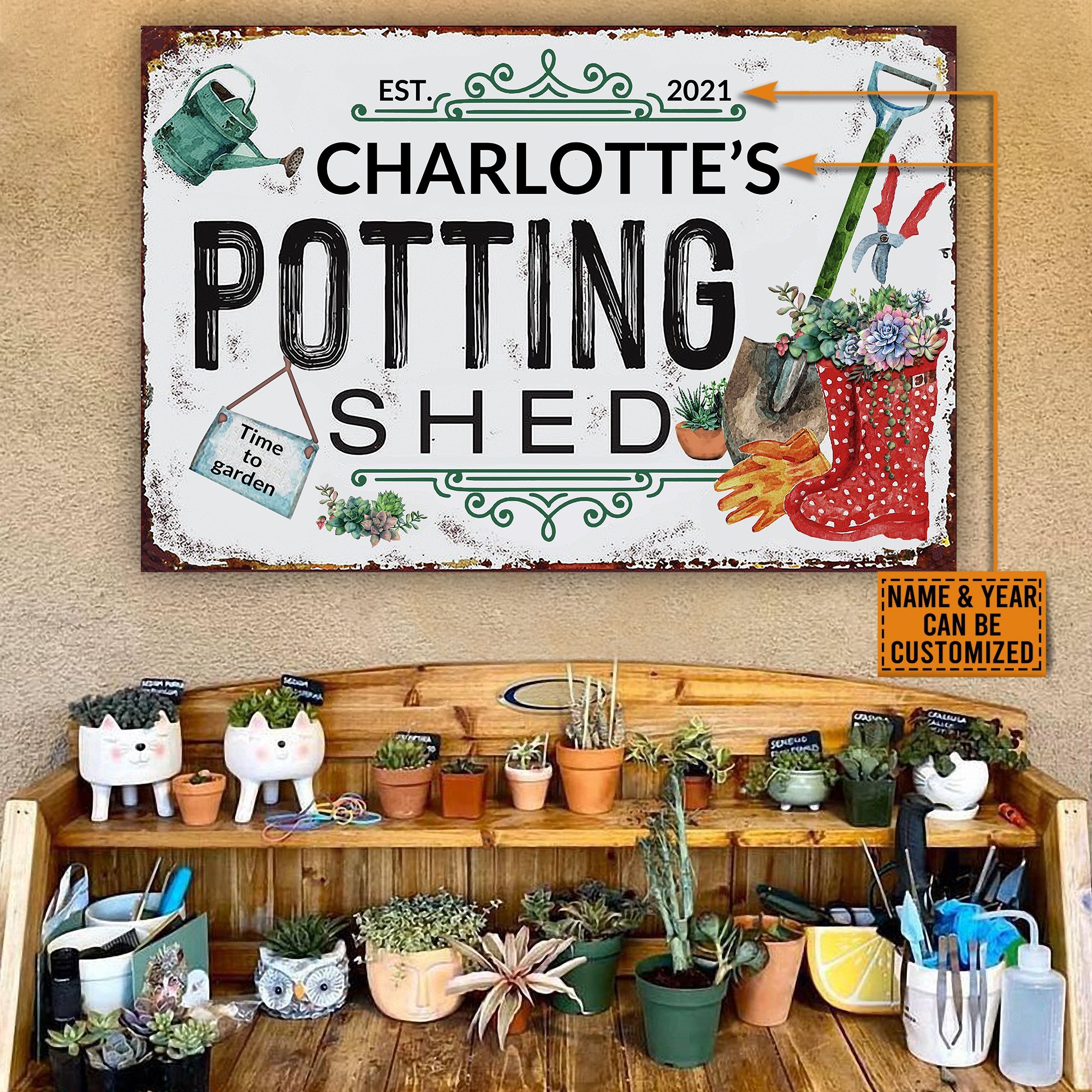 Personalized Succulent Garden Pottin &hellip;