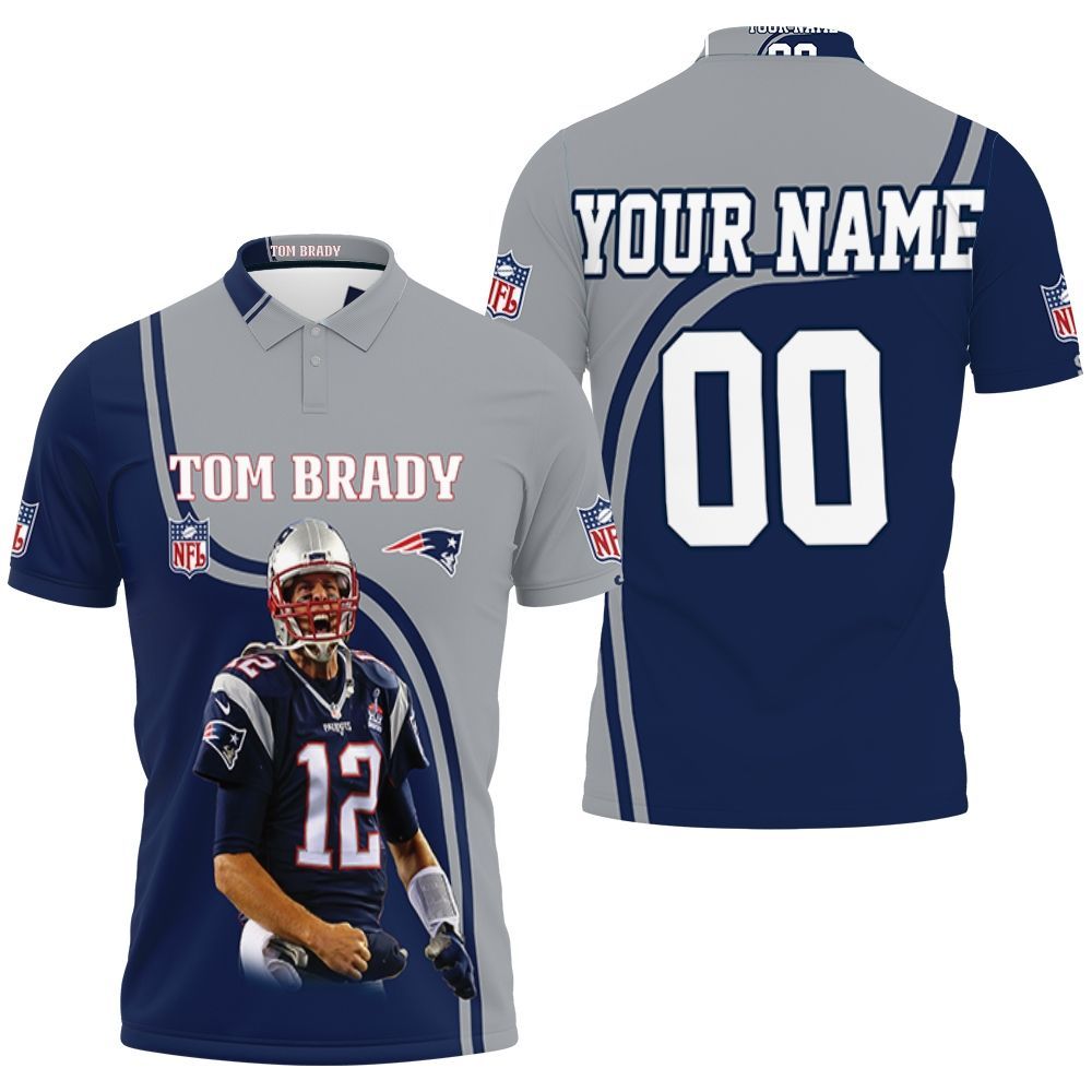 Tom Brady 12 New England Patriots Highlight Career Signatures For Fans 3D Personalized Polo Shirt