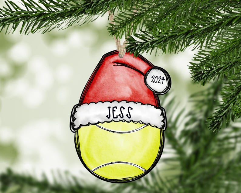 Snorider Xmas 2024 Tennis Christmas Ornament, Tennis Ornament, 2024 Tennis Ball Ornament, Personalized Ornament, Tennis Mom Gift Idea, Tennis Coach Gift