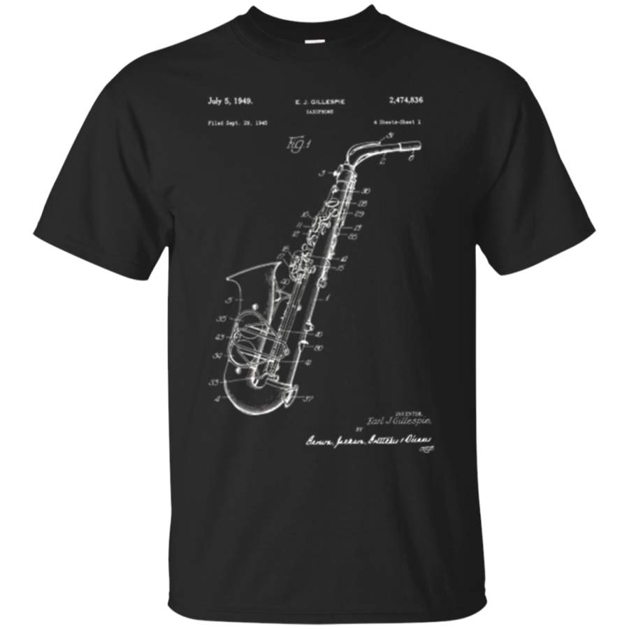 AGR Vintage Patent Print 1949 Saxophone Player T-shirt