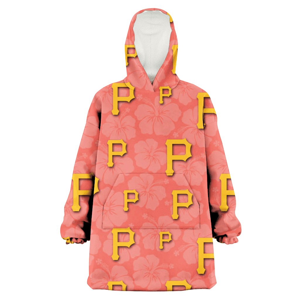 Pittsburgh Pirates Peach Puff Hibiscus Tomato Orange Background 3D Printed Hoodie Blanket Snug Hoodie