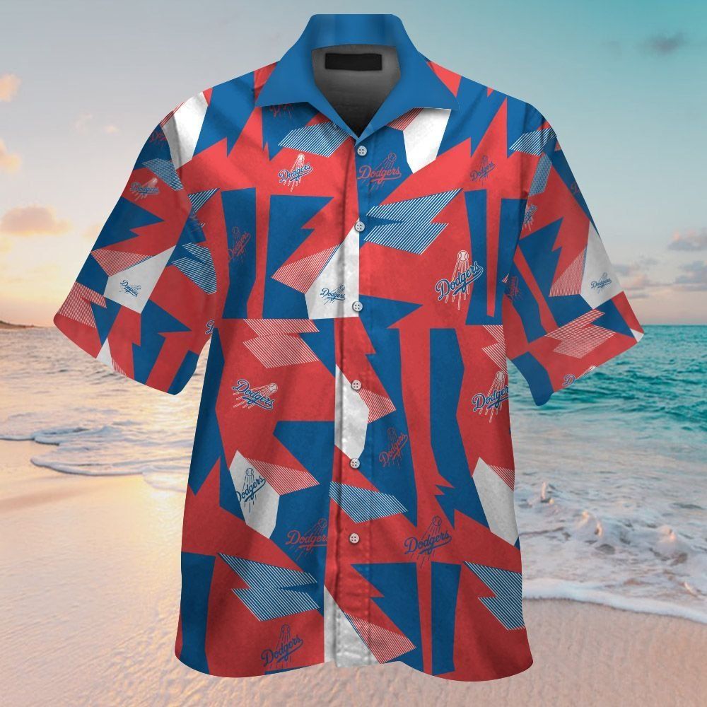 Los Angeles Dodgers Short Sleeve Button Up Tropical Hawaiian Shirt Ver05