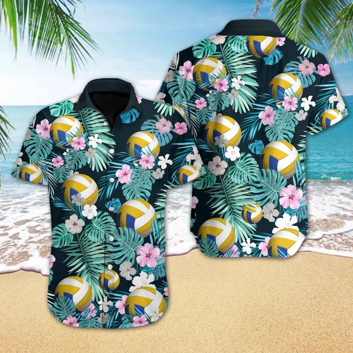 Volleyball Flower Tropical Jungle Hawaiian Shirt