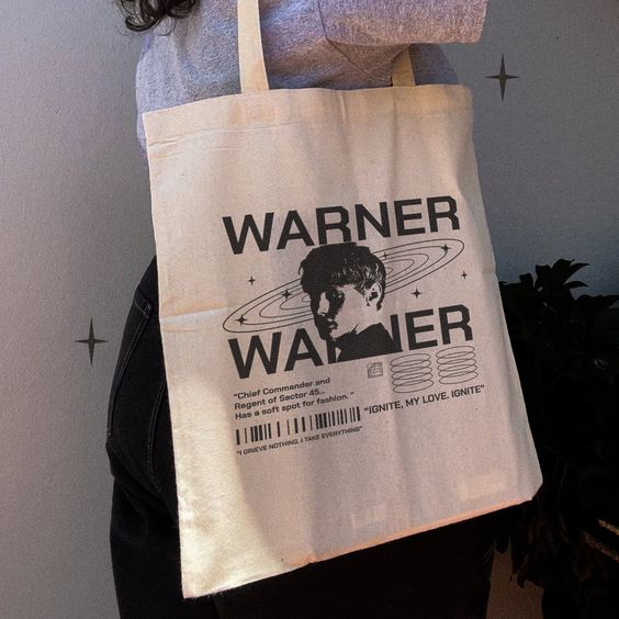 Warner Tote Bag inspired by Shatter Me, Aaron Warner Tote Bag, Canvas Tote Bags, Tote Bag Design, Tote Bag Idea