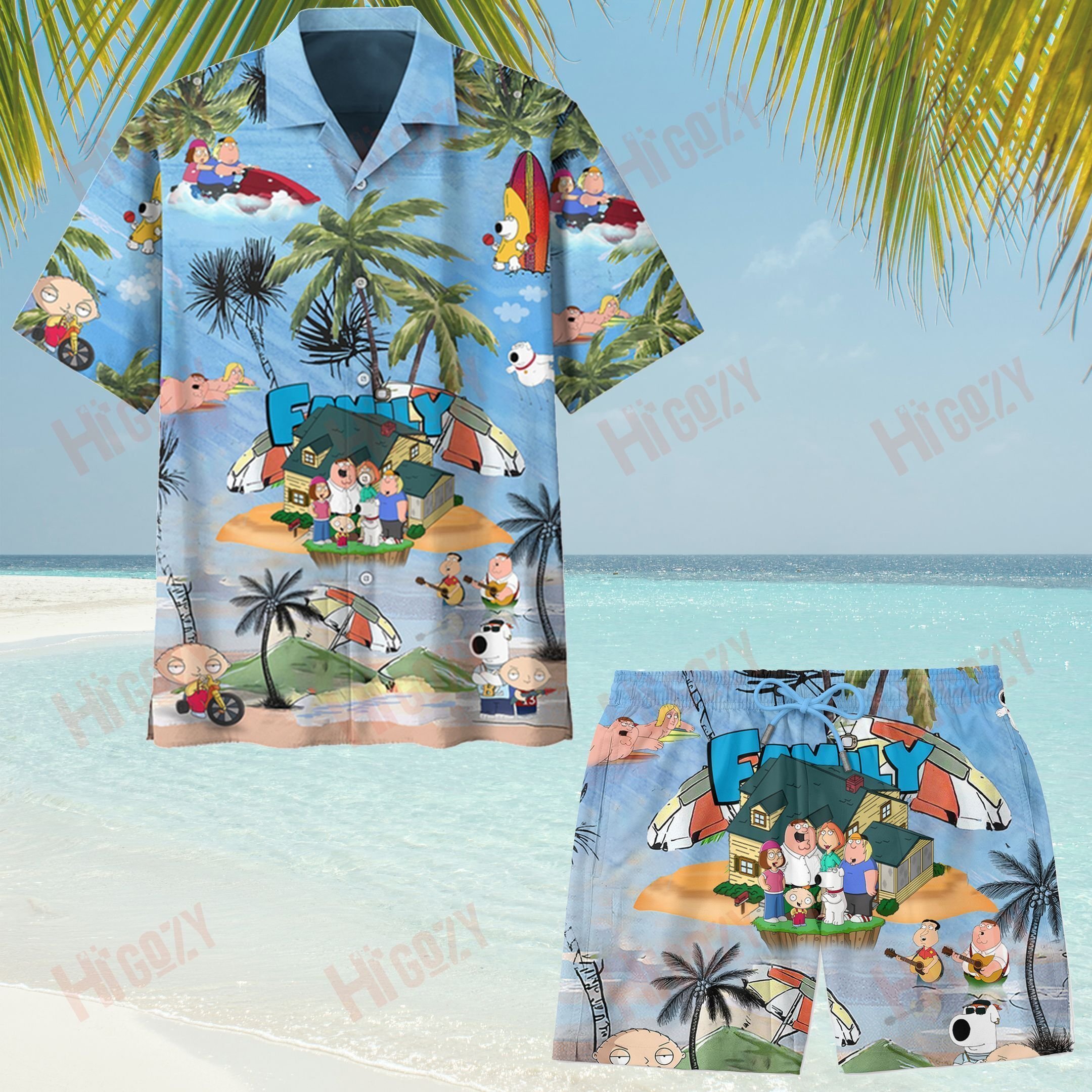 Family Guy Hawaiian Shirt & Short Set: Fun Beach Gifts
