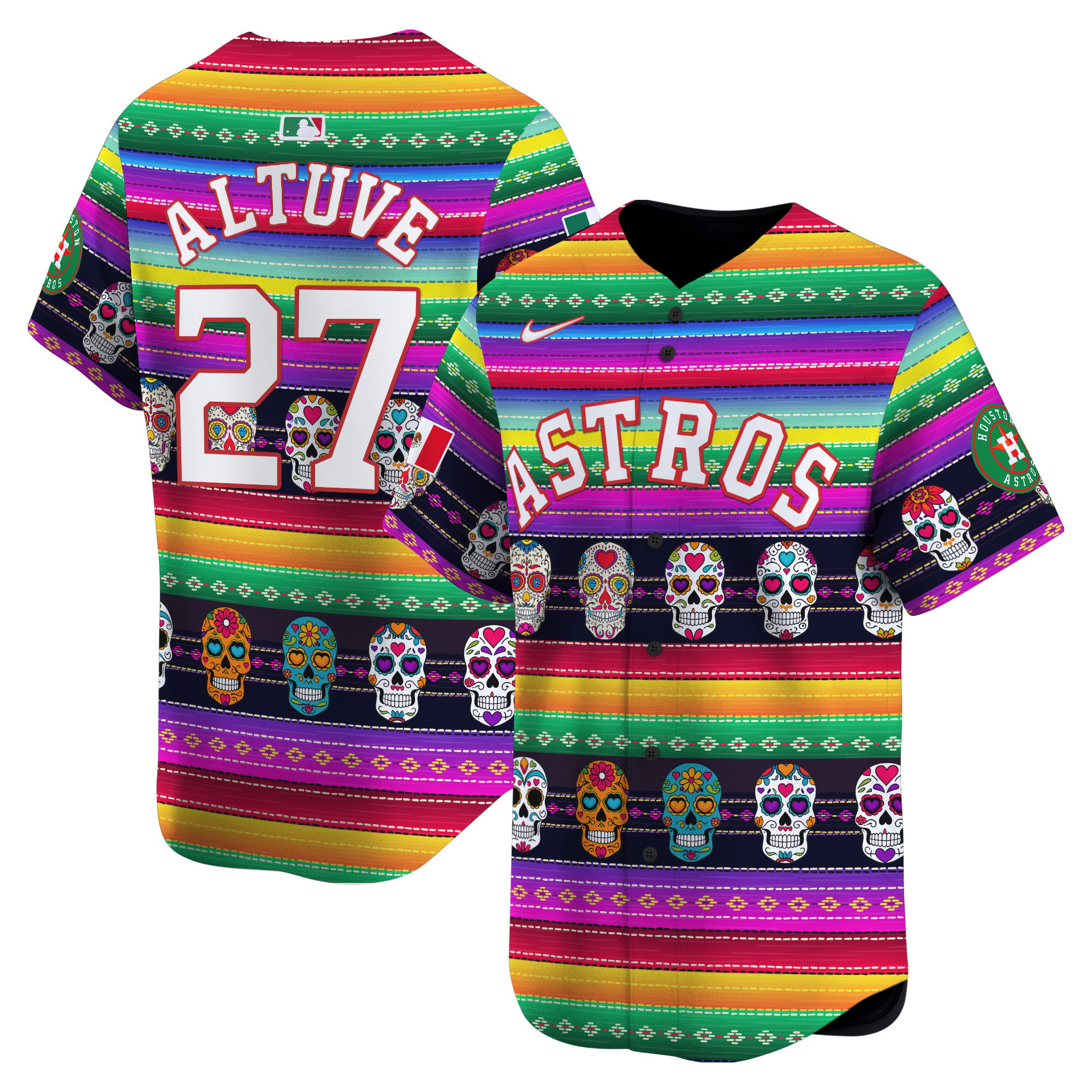 Astros Mexican Serape Sugar Skull Vapor Premier Limited Jersey – Printed