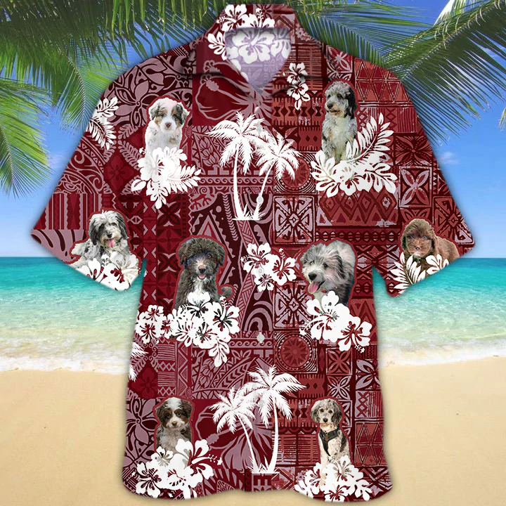 Aussie Doodle Red Hawaiian Shirt, Hawaiian Shirt For Men, Women,  Aloha Shirt For Summer