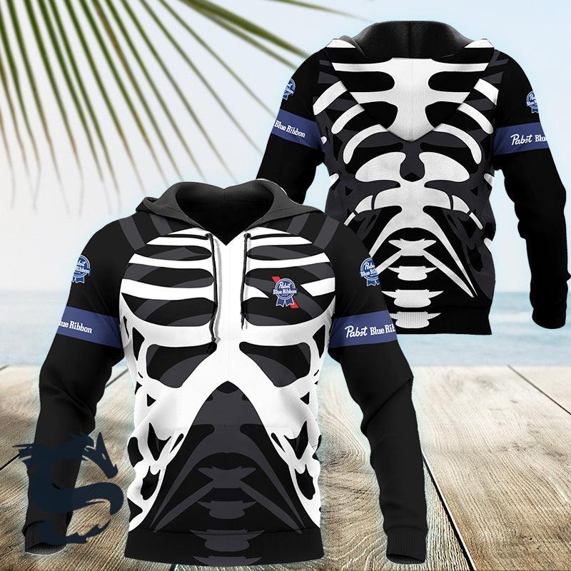 Pabst Blue Ribbon Skeleton Hoodie