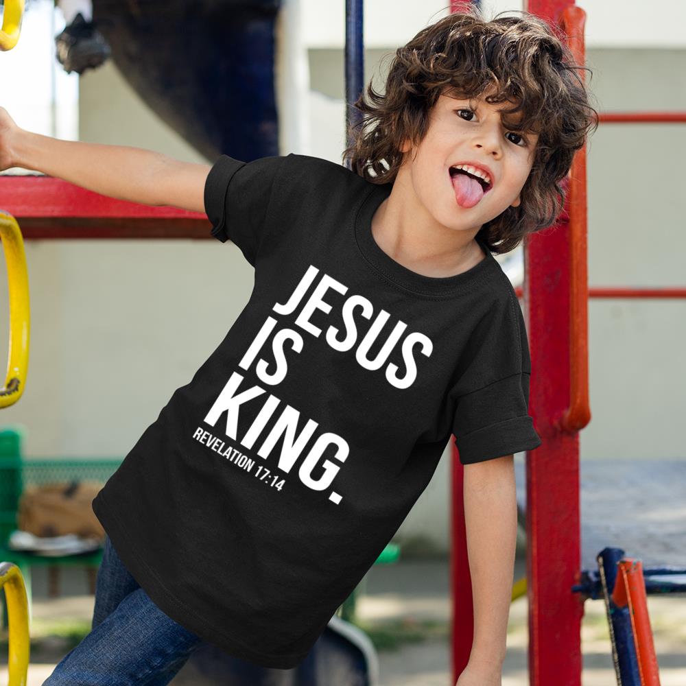 Jesus Is King Bible Scripture Quote Christian T-Shirt Kids T Shirt