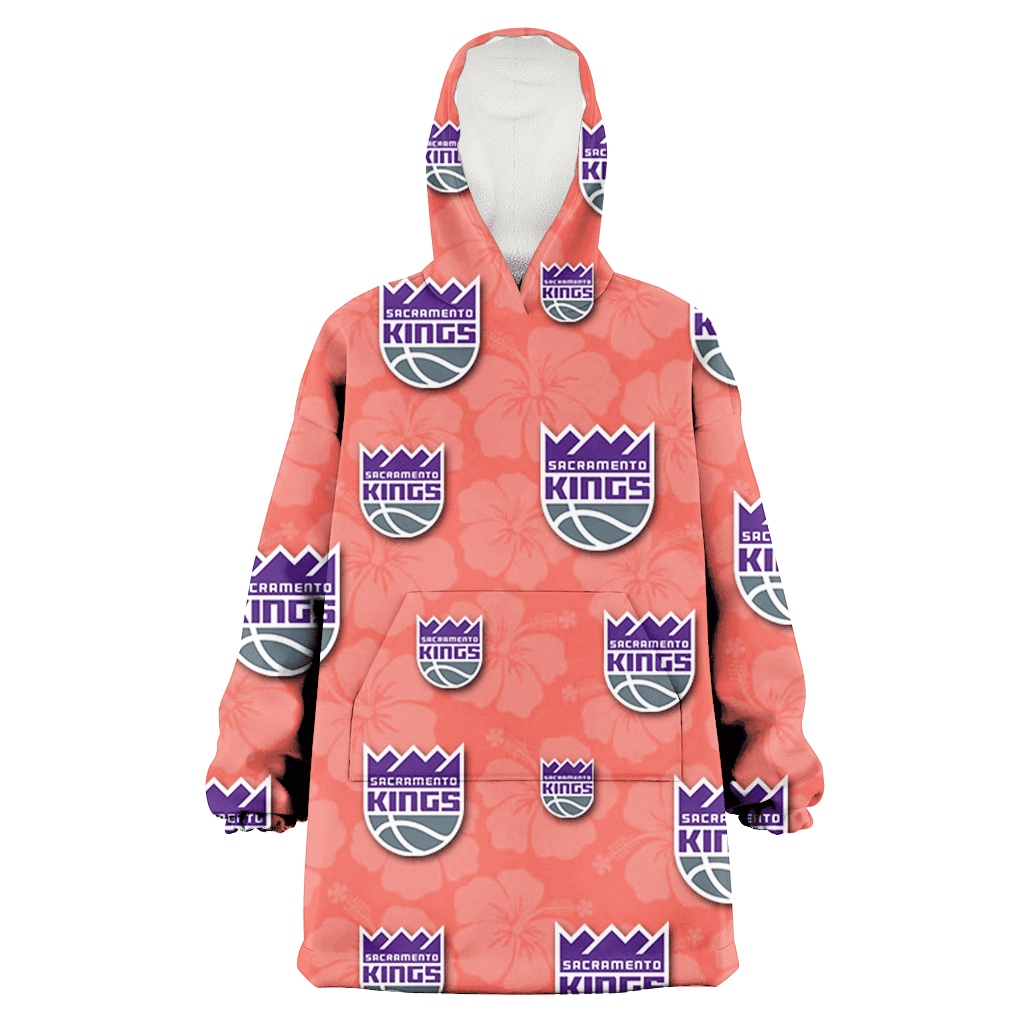 Sacramento Kings Peach Puff Hibiscus Tomato Orange Background 3D Printed Hoodie Blanket Snug Hoodie