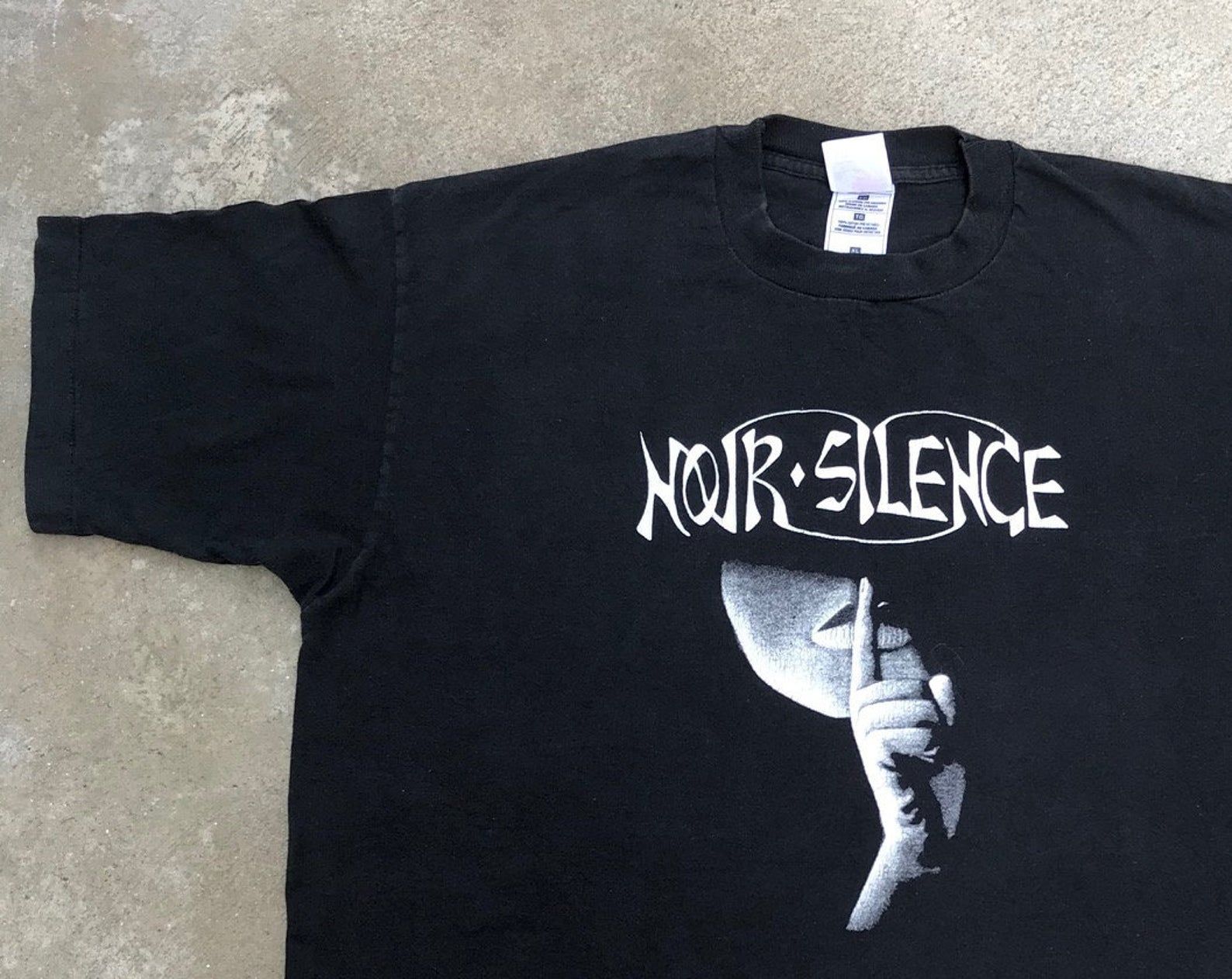 Rare!! Vintage 90S Noir Silence Canadien Pop Rock T Shirt Single Stitch