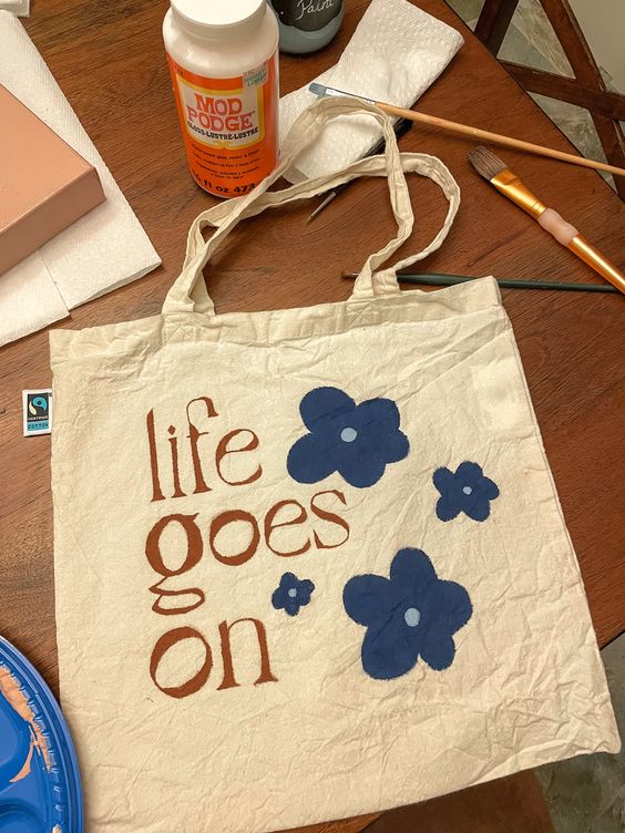 Life Goes On Tote bag, Canvas Tote Bags, Tote Bag Design, Tote Bag Idea