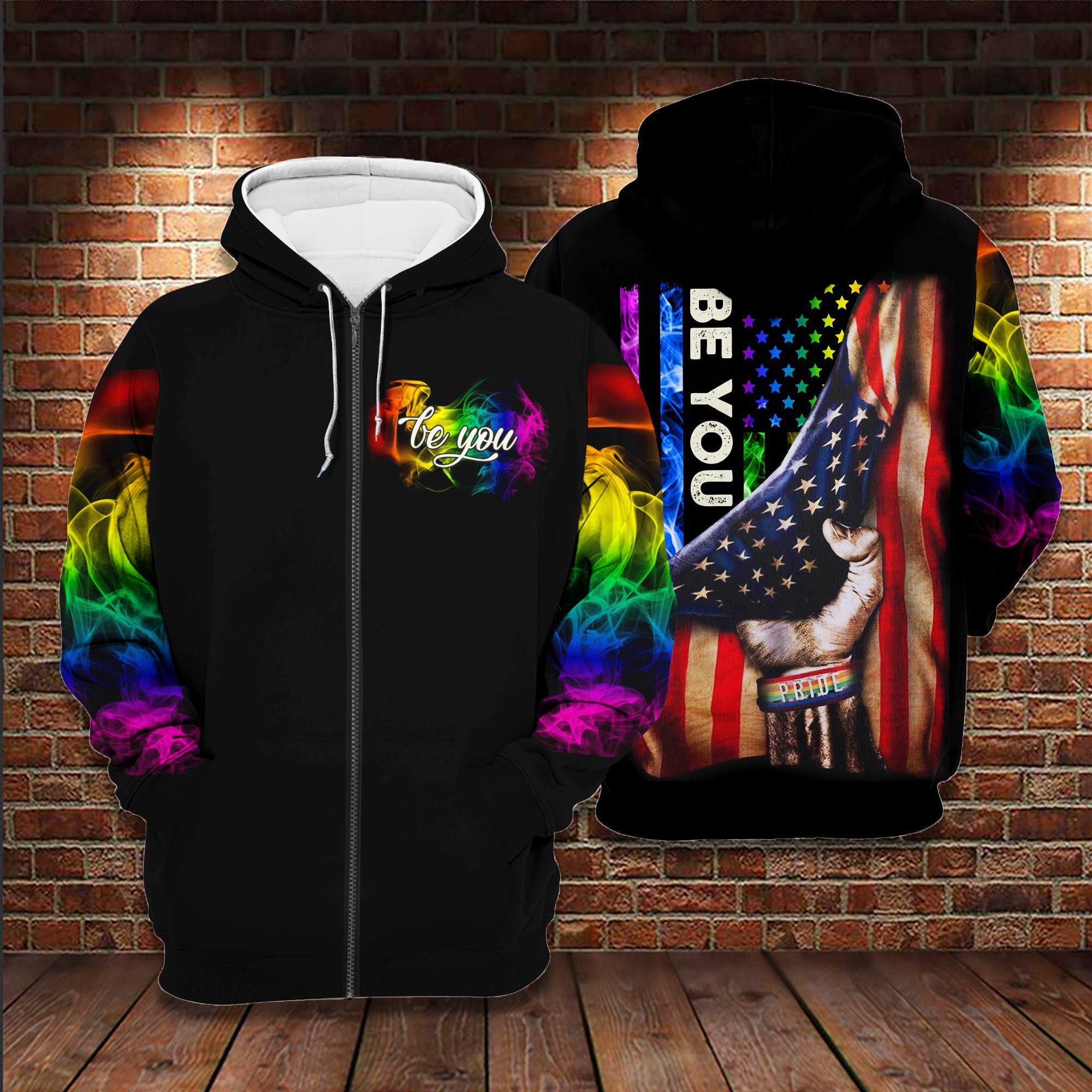 Lgbt Smoke Flag Be You 3D All Over