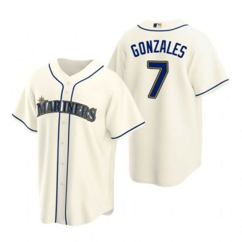 Marco Gonzales 7 Seattle Mariners Cream All Over Print Baseball Jersey For Fans