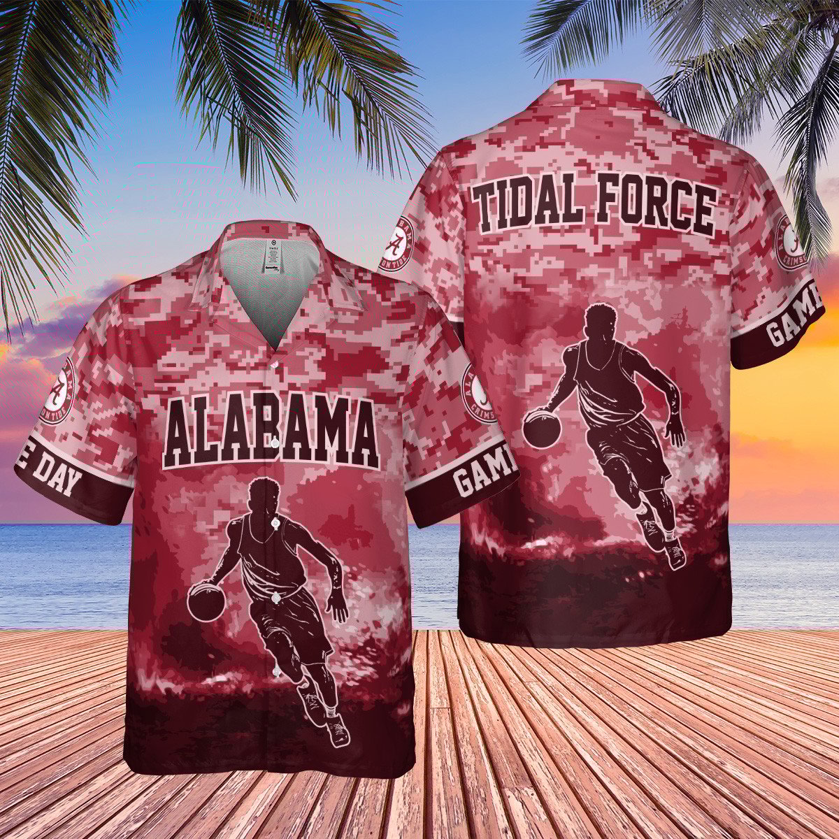 Alabama Crimson Tide Ncaa Basketball Tidal Force Game Day Hawaiian Shirt