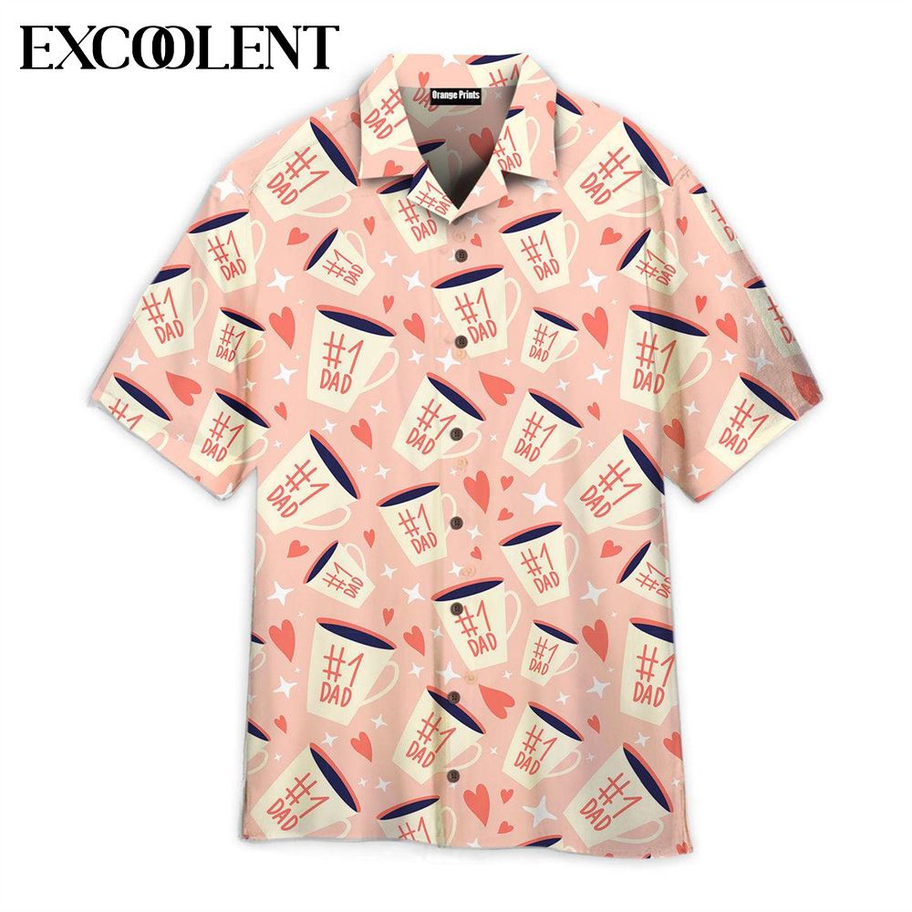 Dad Is Number One Happy Father Day Pattern Aloha Mens Hawaiian Shirt - Easter Shirts For Adults - Easter Gift Alwaysky x Fathert's Day 2024