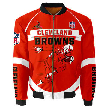 Cleveland Browns Graphic Player NFL 3D Printed Bomber Jacket