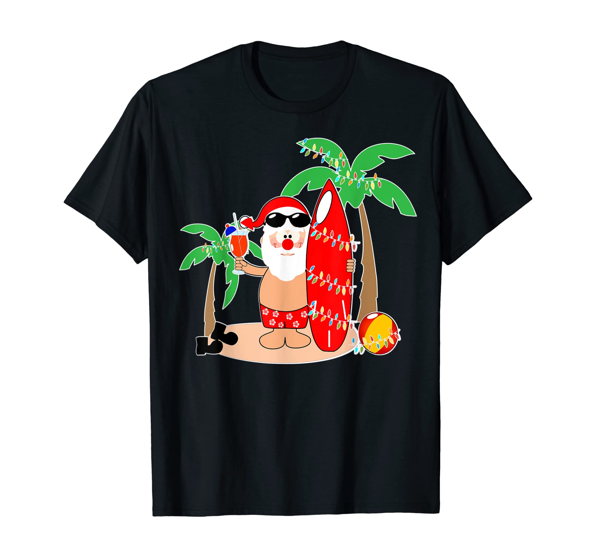 Santa Claus Surfing Hawaiian Shirt Summer Christmas Outfit