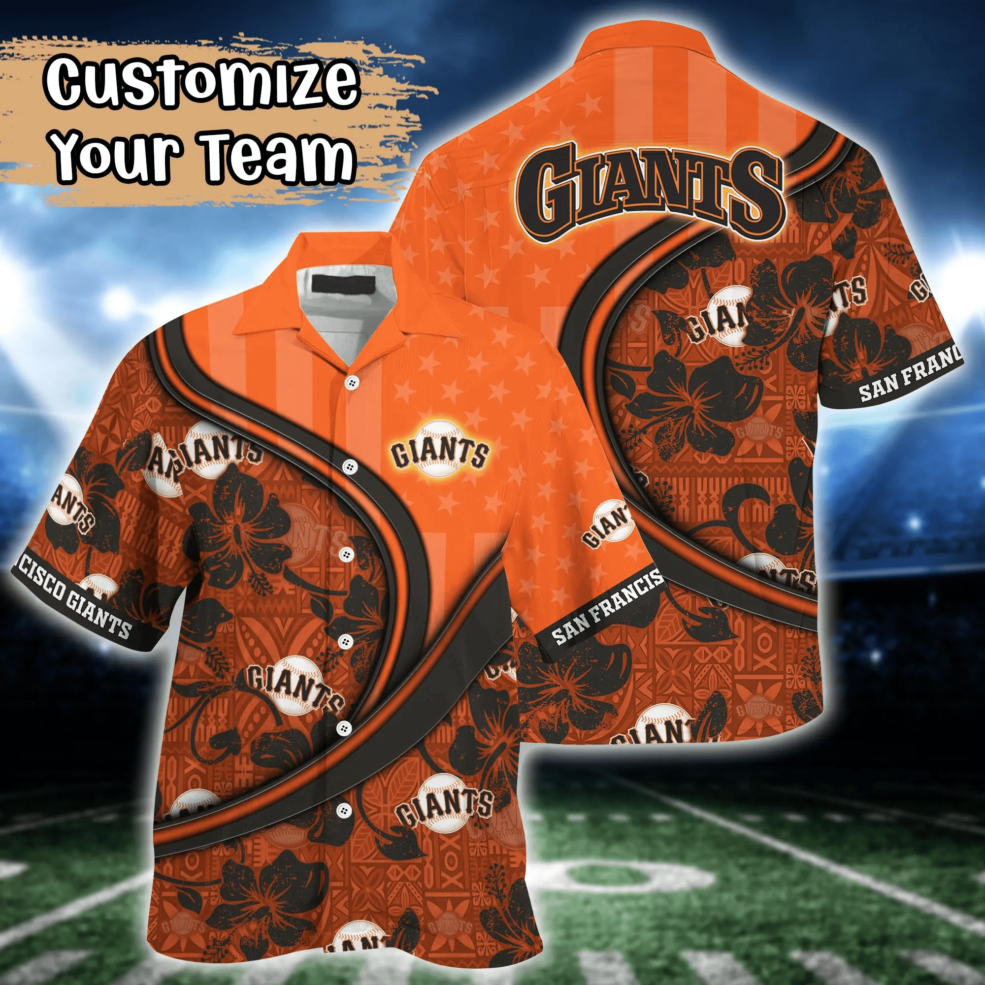 San Francisco Giants Mlb Us Flag Hawaiian Shirt Custom Summer Aloha Shirt