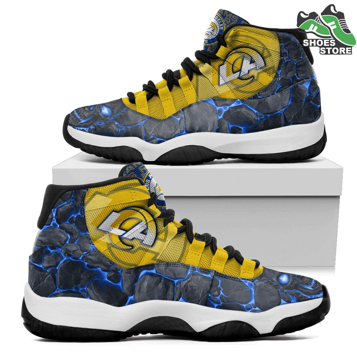 Los Angeles Rams Logo Lava Skull Air Jordan 11 Shoes Sport Sneakers