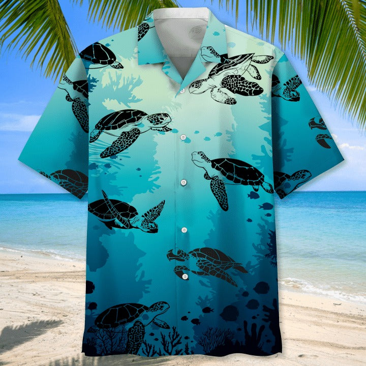 Turtle Beach Hawaiian Aloha Shirts Full Print, Hawaiian Beach Shirt For Travel Summer, Gift To Turtle Lovers