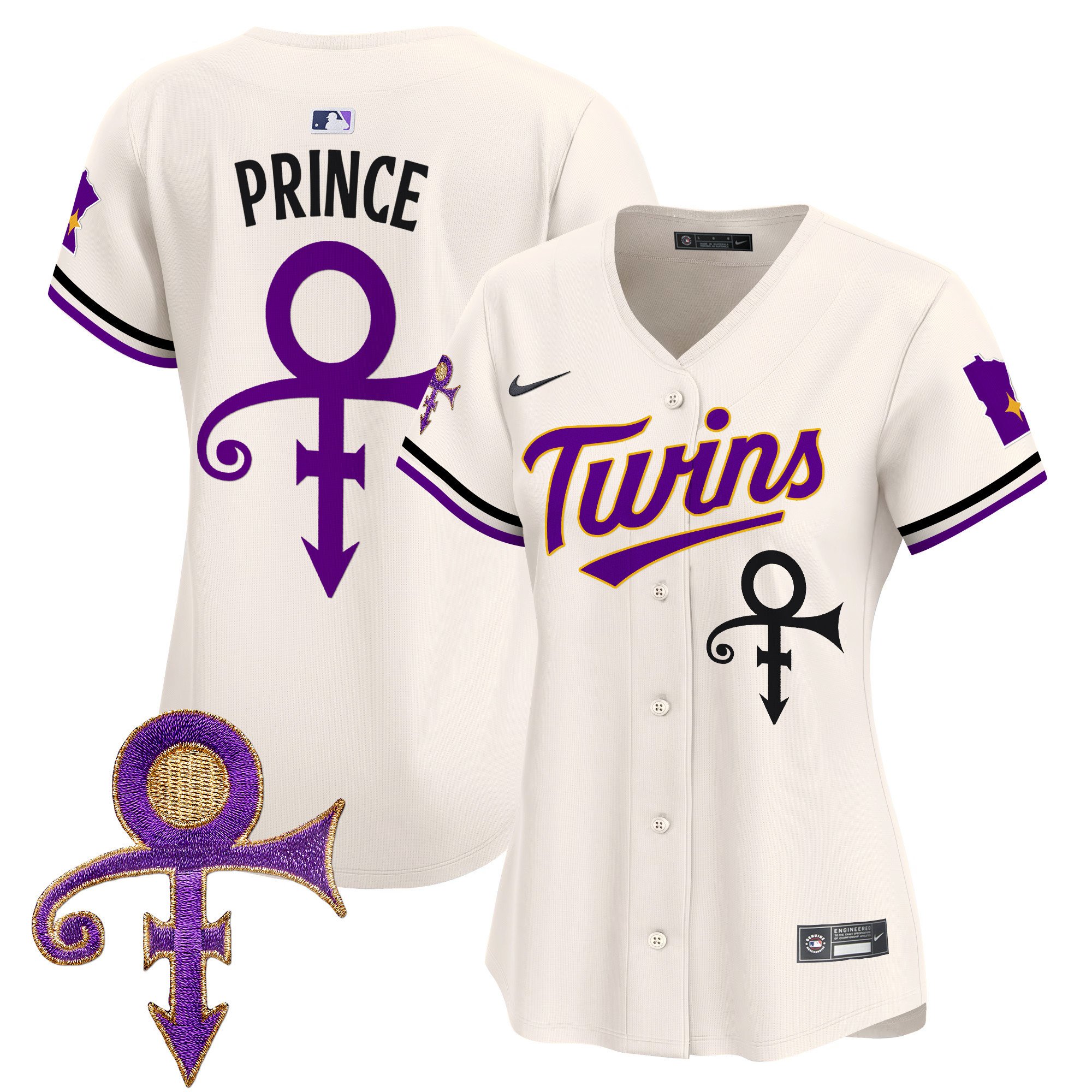 Women’S Minnesota Twins Prince Patch Vapor Premier Limited Jersey V3 – All Stitched