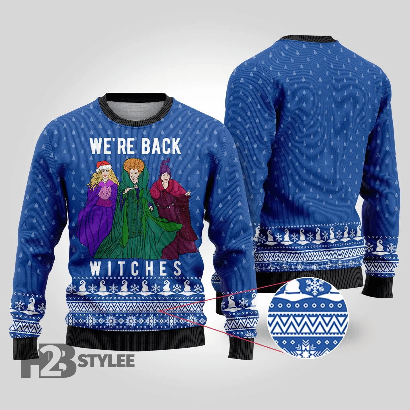 Hocus Pocus 2 Halloween Ugly Christmas Sweater We'Re Back Wiches Merry Xmas