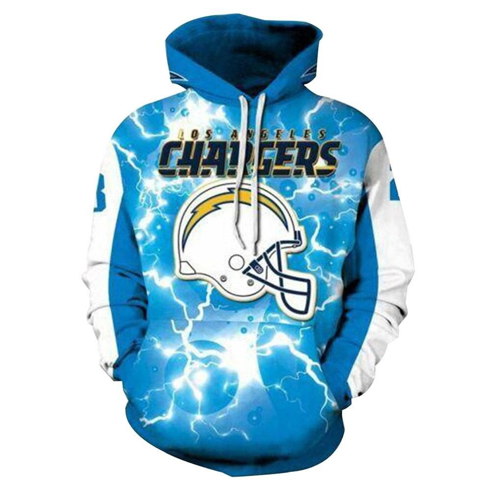 Unisex Los Angeles Chargers 3D Hoodie Zip Hoodie, Sport-Team 3D All Over Print Hoodie Zip Hoodie  Aop Shirt