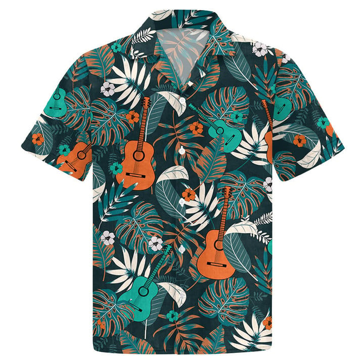 Guitar Hawaiian Shirt, Summer Gift, Hawaiian Shirts For Men, Aloha Beach Shirt, Hawaiian Shirt For Summer