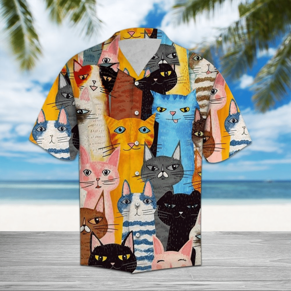Cat Color Art Hawaii Shirt Qdh