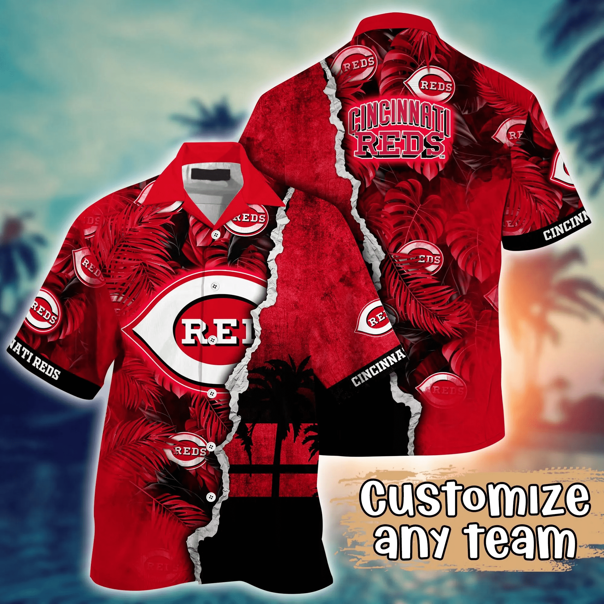 Cincinnati Reds Mlb Hawaiian Shirt Custom Sun Rays Aloha Shirt