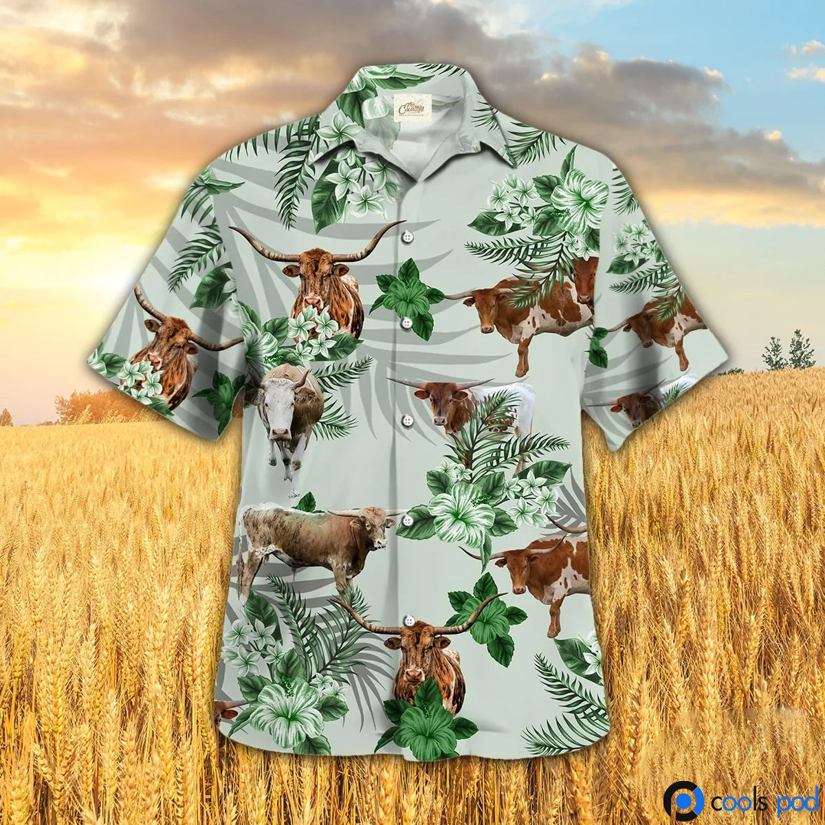 Texas Longhorn Hibiscus Hawaiian Shirt, Cow Farm Hawaiian Shirt, Best Hawaii Aloha Beach Shirt Men Women