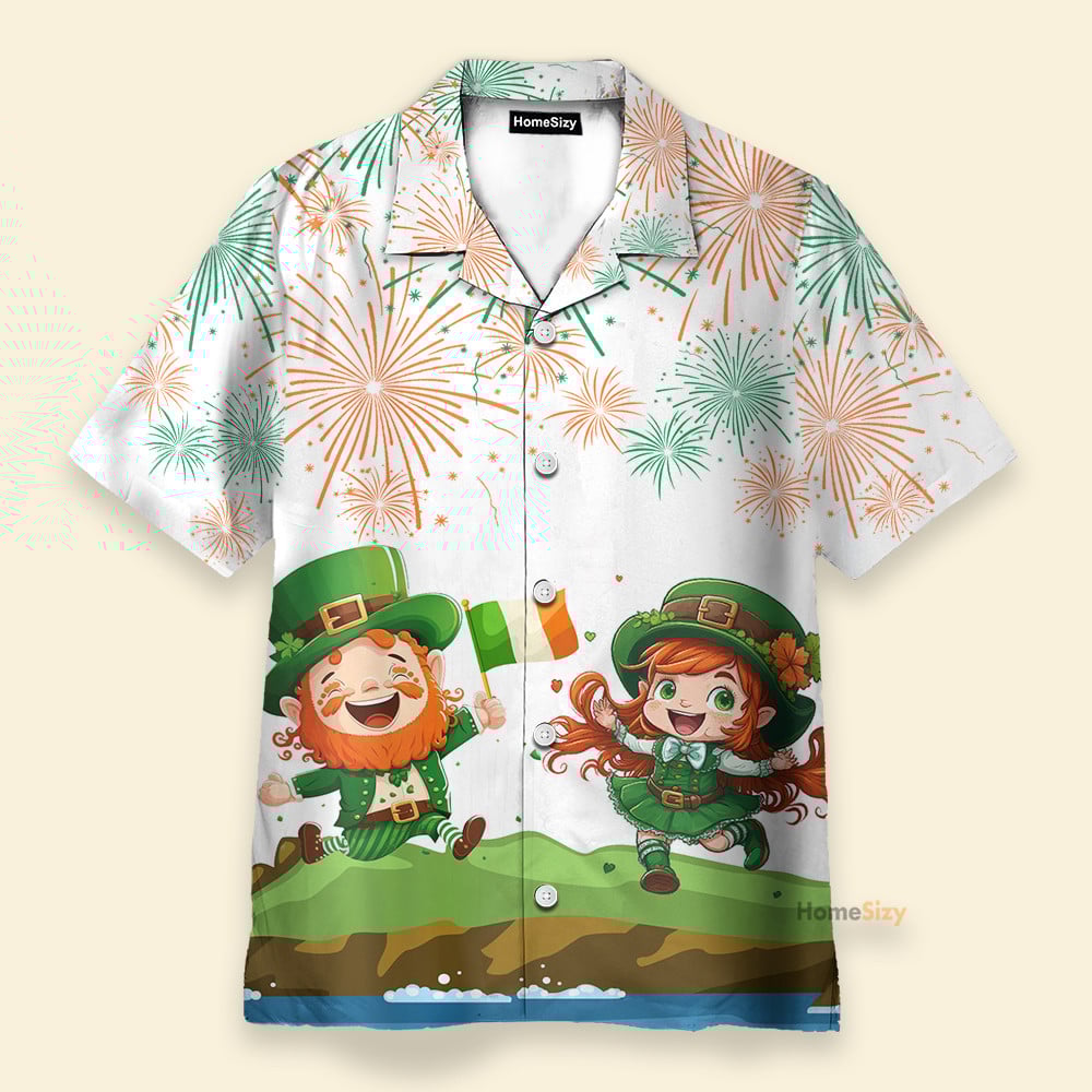 Leprechaun Couple Celebrate Saint Patrick’S Day – Hawaiian Shirt