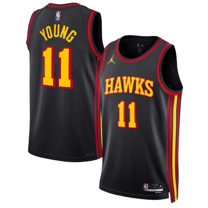 Trae Young Atlanta Hawks 2023 Statement Edition Swingman Jersey – Black