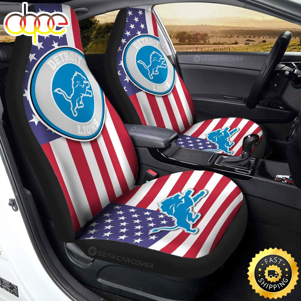 Detroit Lions Customized Car Seat Cover Set Car Decor Accessories CSC2257