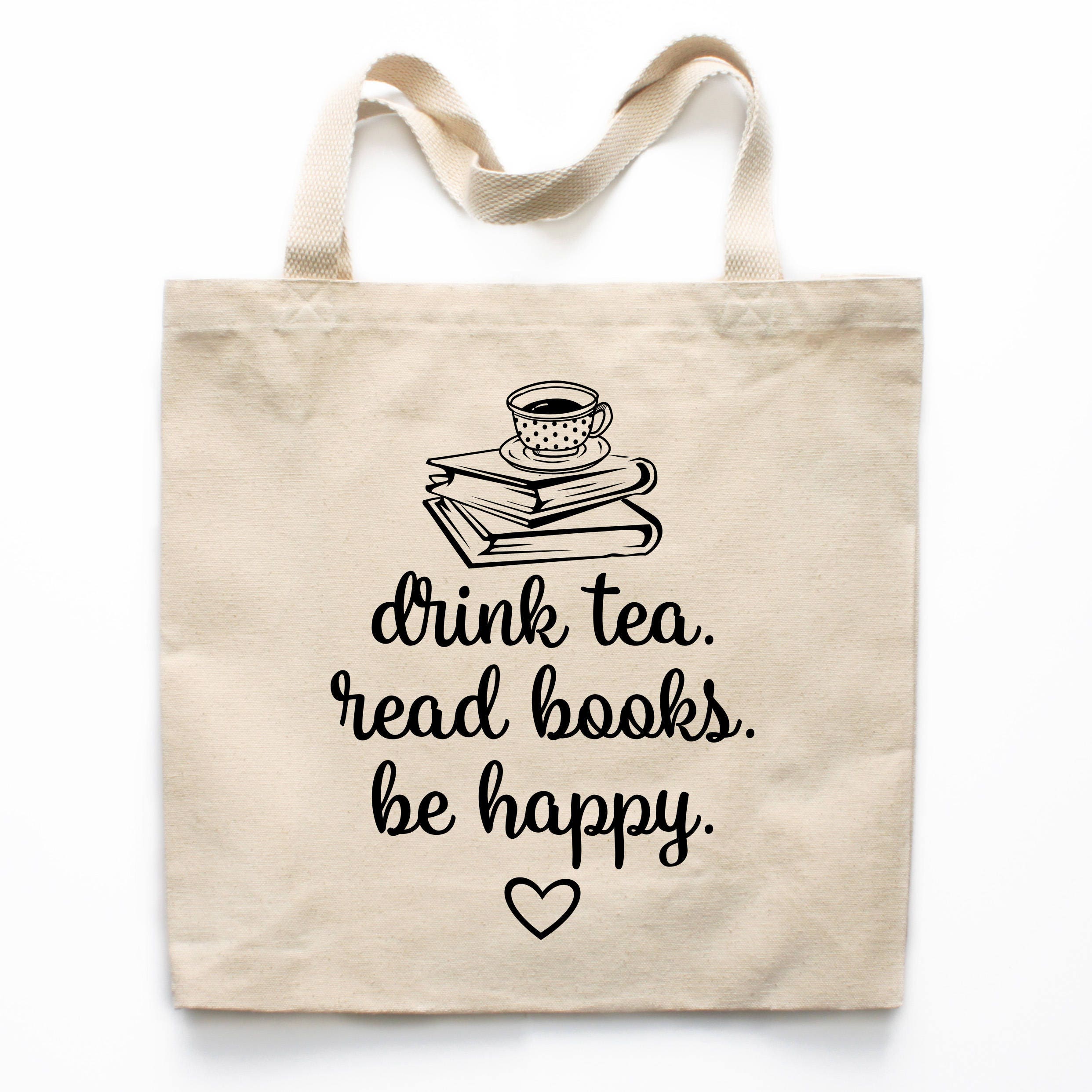 Book Lover Gift, Book Tote Bag, Book Lover Market Bag, Tea Lover Gift, Book Lover Shopping Bag, Reusable Grocery Bag, Christmas Gift 0331