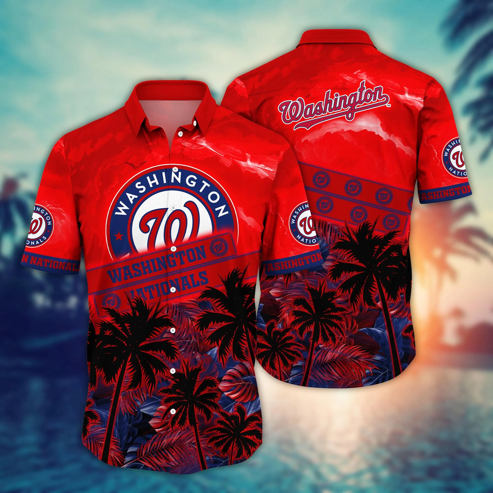 Washington Nationals Mlb Hawaiian Shirt Breezy Aloha Shirt