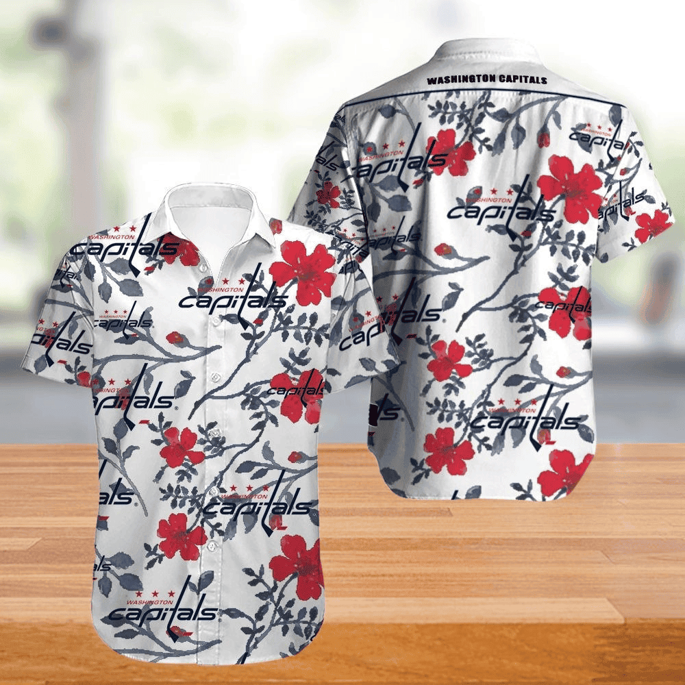 Washington Capitals Hawaiian Shirt Tropical Flowers Summer For Fans