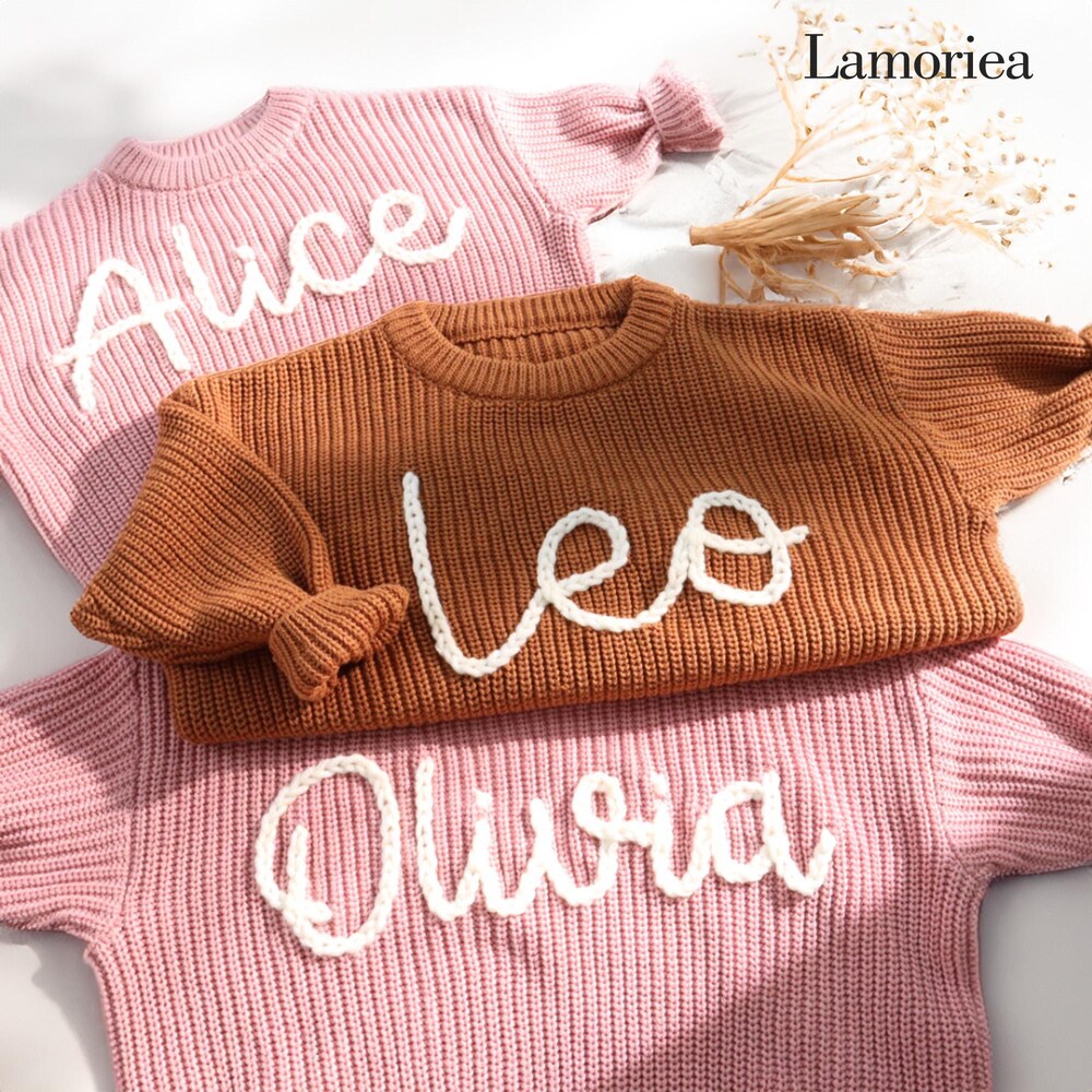 Personalized Baby Jumper - Hand-Embroidered Name