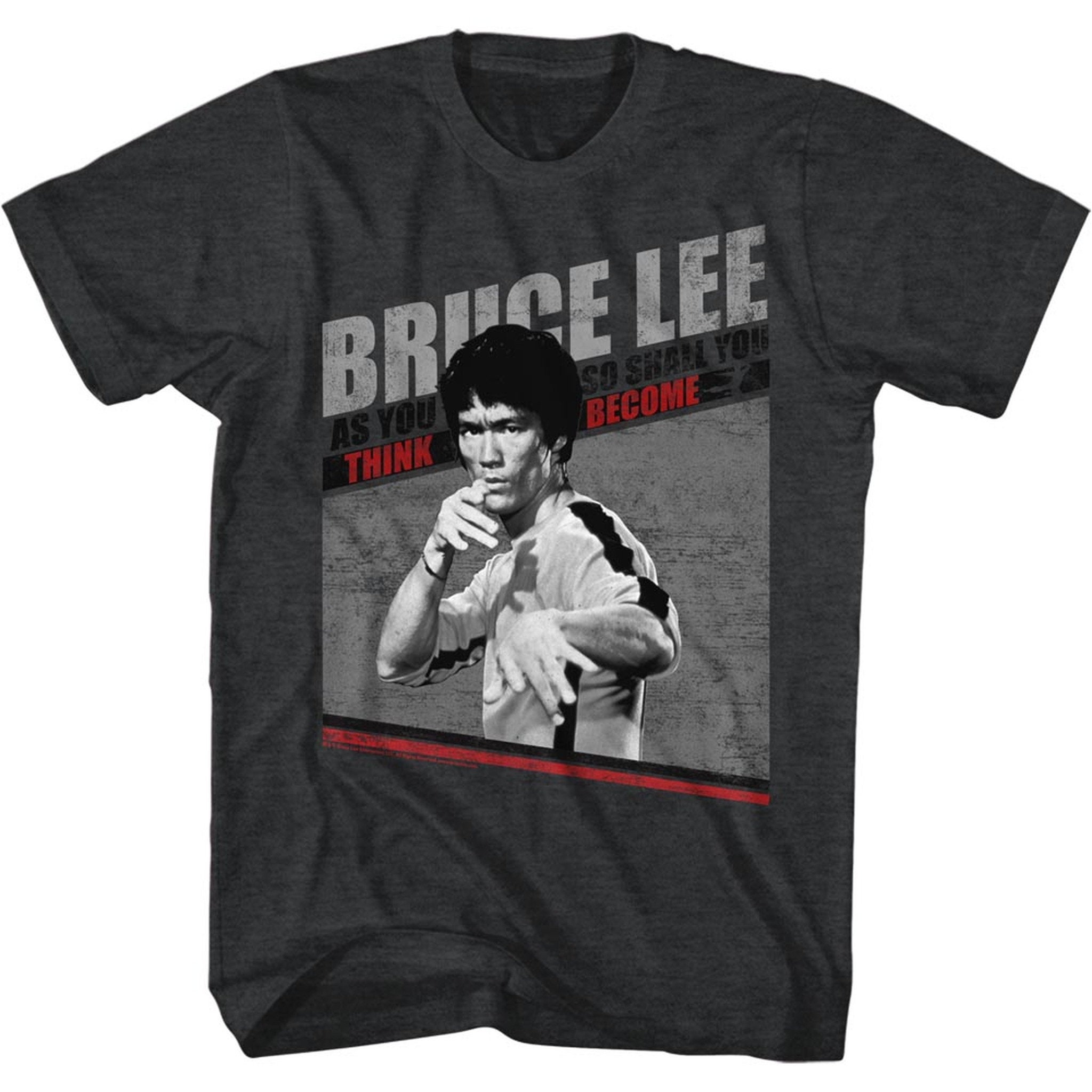 Bruce Lee Bruce Lee Symbol Black Heather Adult T-Shirt Styleart Wear