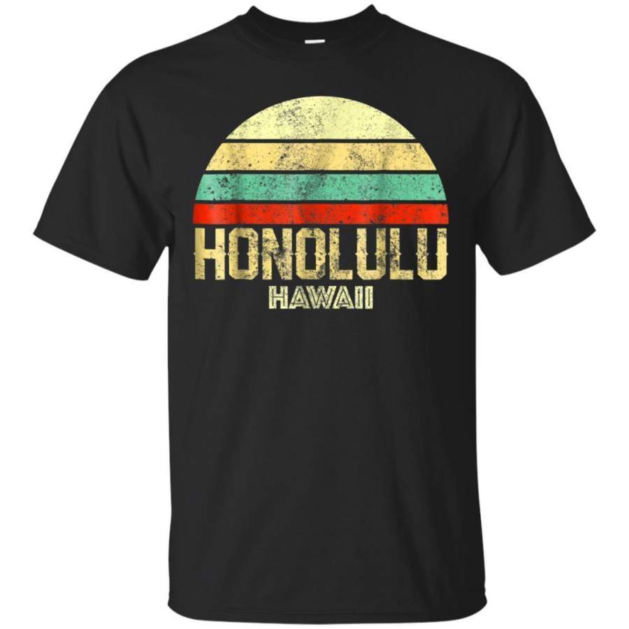 AGR Honolulu Hi Hawaii Vintage Retro Sunset Tee T Shirt Jaq T-shirt