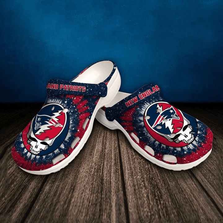 New England Patriots Navy Red Crocss Clogs Ver11