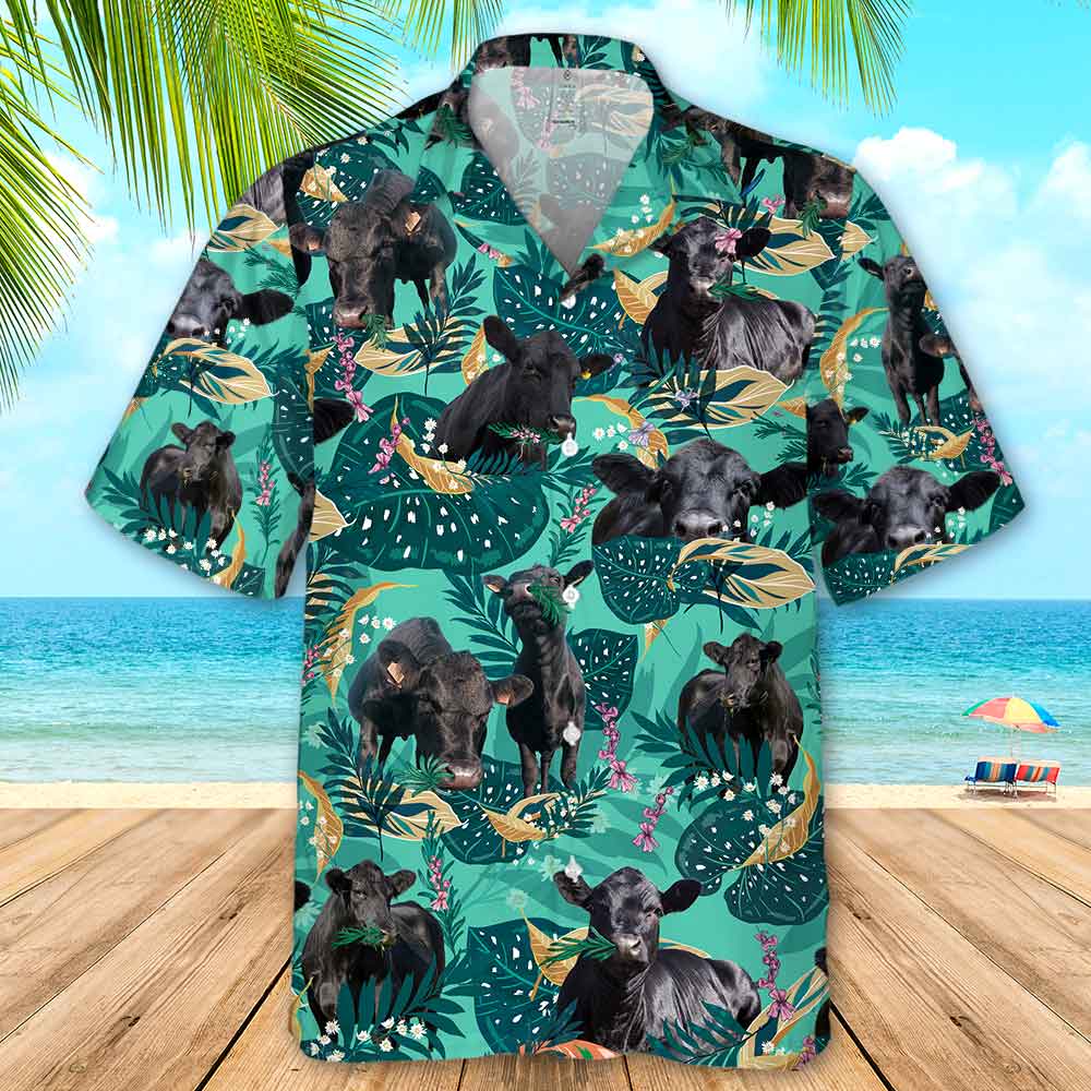 Black Angus Cattle Fun Rosemary Beach Hawaiian Shirts