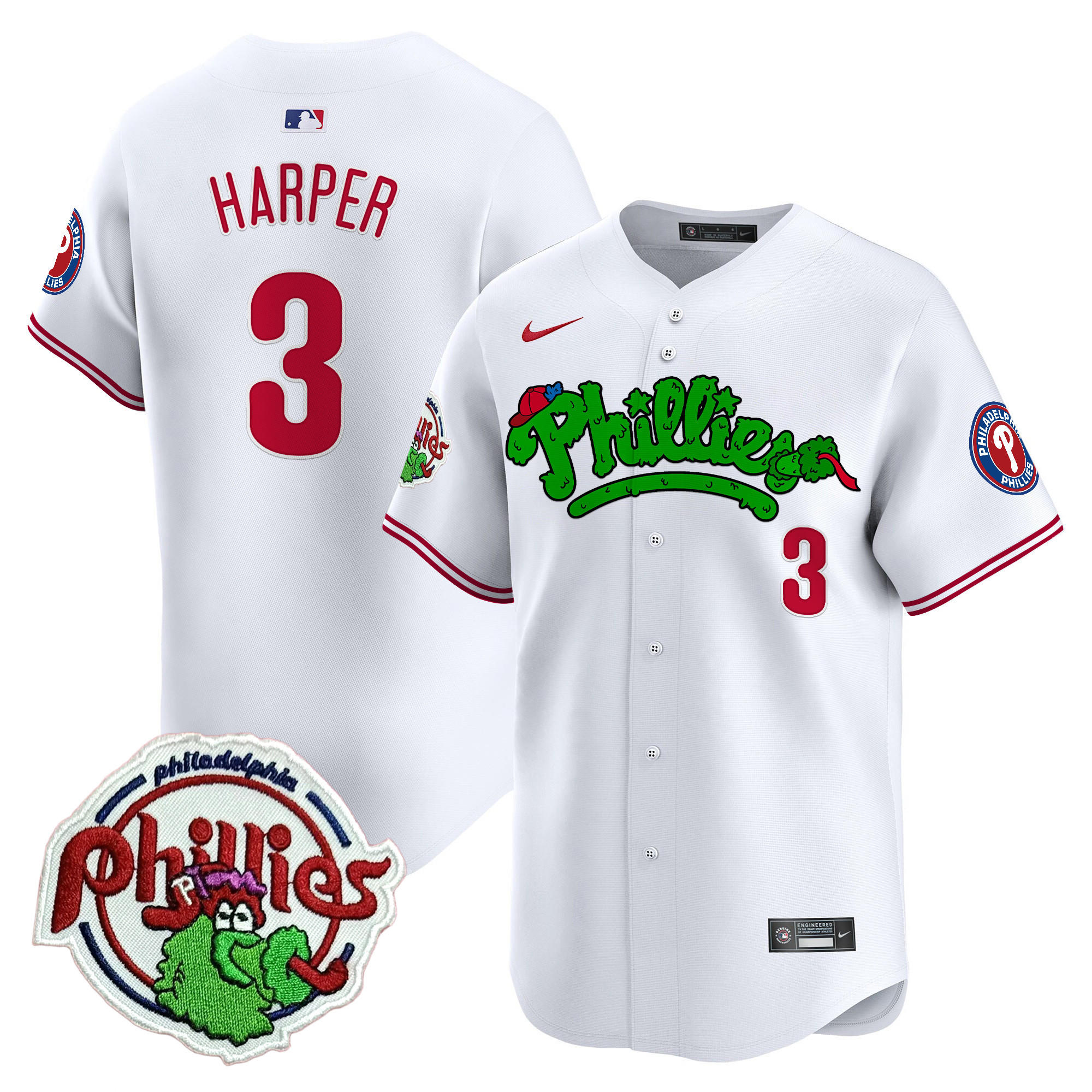 Youth’S Phillies Phanatic Patch Vapor Premier Limited Jersey V2 – All Stitched