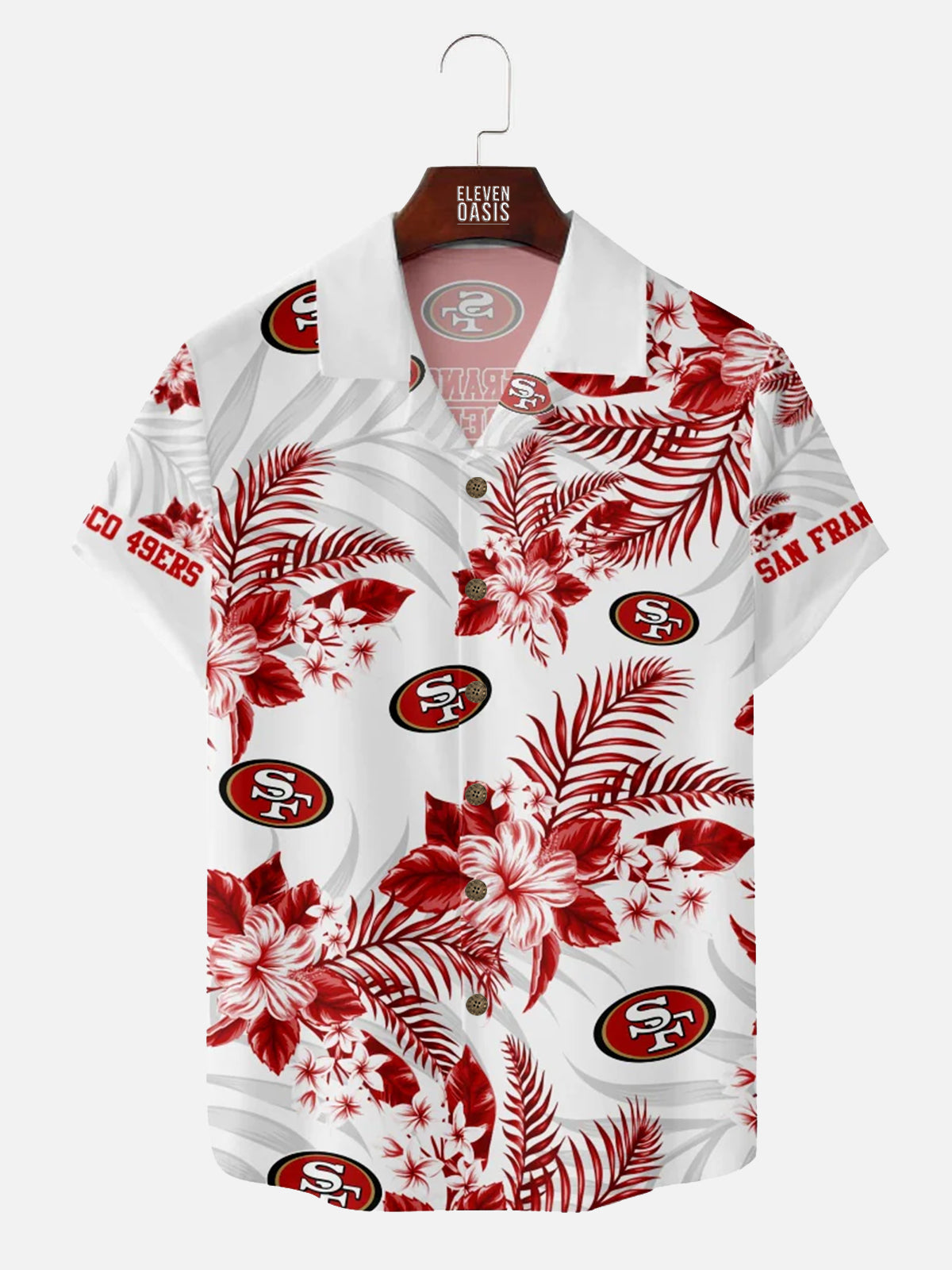 San Francisco 49Ers American Football Hawaiian Print Short Sleeve Shirt , Halloween Outfits, White Lie Shirts, Fall Shirts, Family Christmas Shirts, Fall Outfits Women - Premium Styles Kittyband