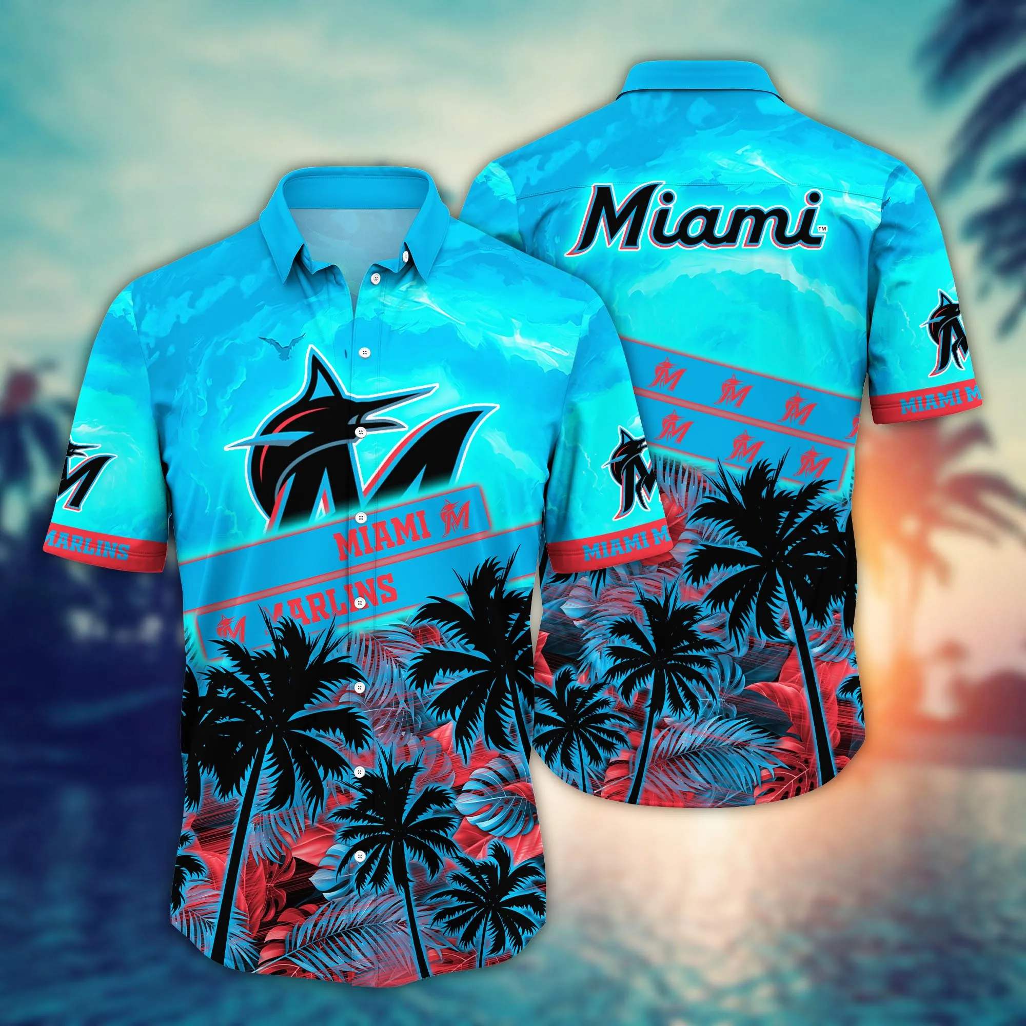 Miami Marlins Mlb Hawaiian Shirt Lagoon Aloha Shirt