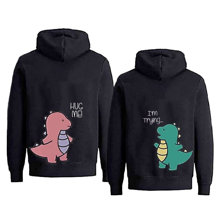 Cute Dinosaur Couple Hoodie Matching …