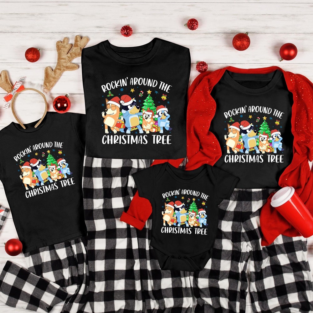 Bluey Family Christmas Shirt, Matching Christmas Family Pajamas, Christmas Pjs,Cute Christmas Family Shirt,Christmas Group,Christmas Pajamas , White Lie Shirts, Fall Shirts, Family Christmas Shirts, Vintage Style Shirt