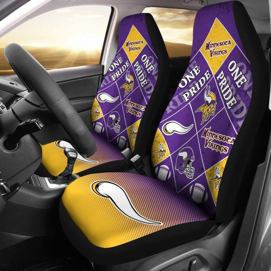 Colorful Pride Flag Minnesota Vikings Car Seat Covers CSC3767